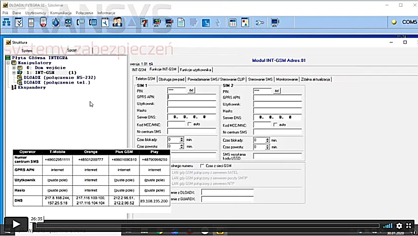 Fragment szkolenia INT-GSM LTE Satel Integra
