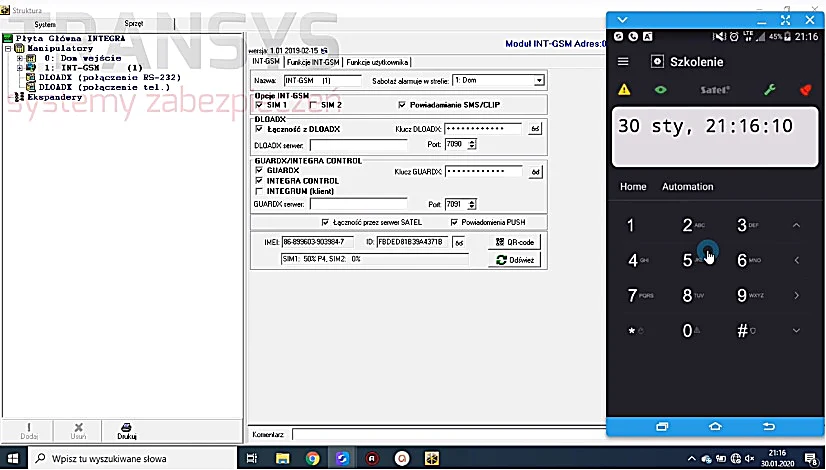Fragment szkolenia INT-GSM LTE Satel Integra